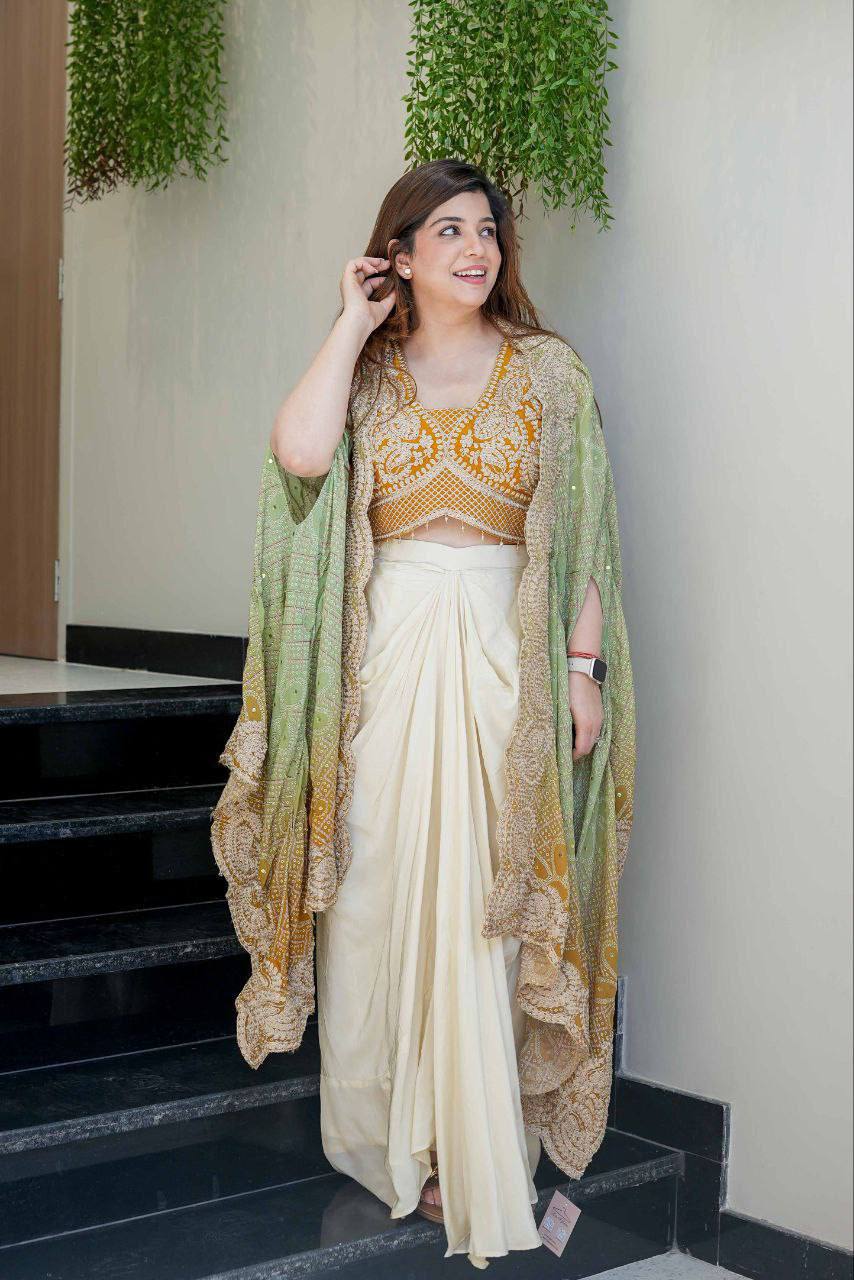 Indowestern Dhoti & Shrug Set