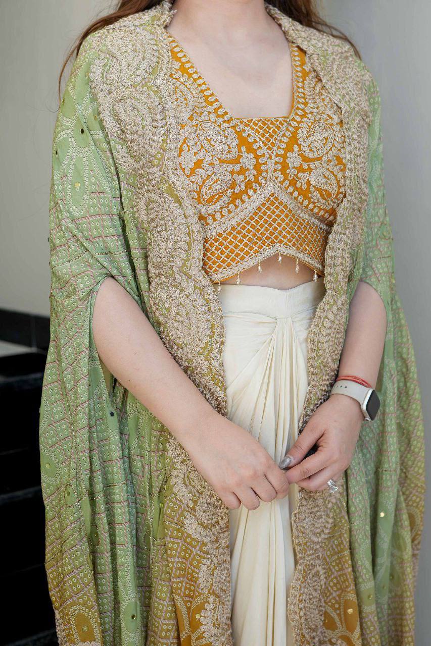 Indowestern Dhoti & Shrug Set
