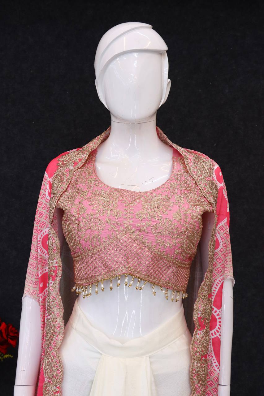 Indowestern Dhoti & Shrug Set