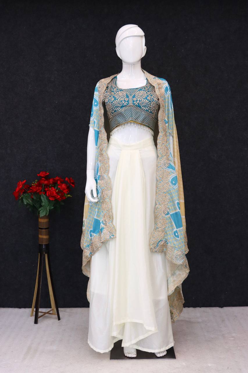 Indowestern Dhoti & Shrug Set