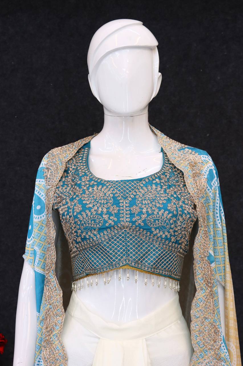 Indowestern Dhoti & Shrug Set