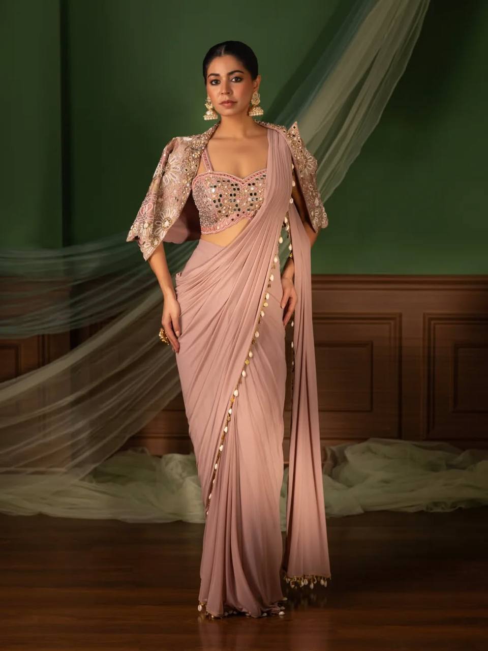 Ready-to-Wear Saree with Matching Jacket & Blouse