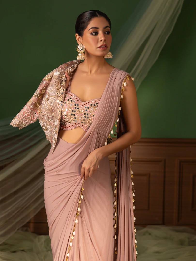 Ready-to-Wear Saree with Matching Jacket & Blouse