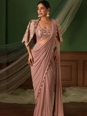 Ready-to-Wear Saree with Matching Jacket & Blouse