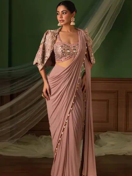 Ready-to-Wear Saree with Matching Jacket & Blouse