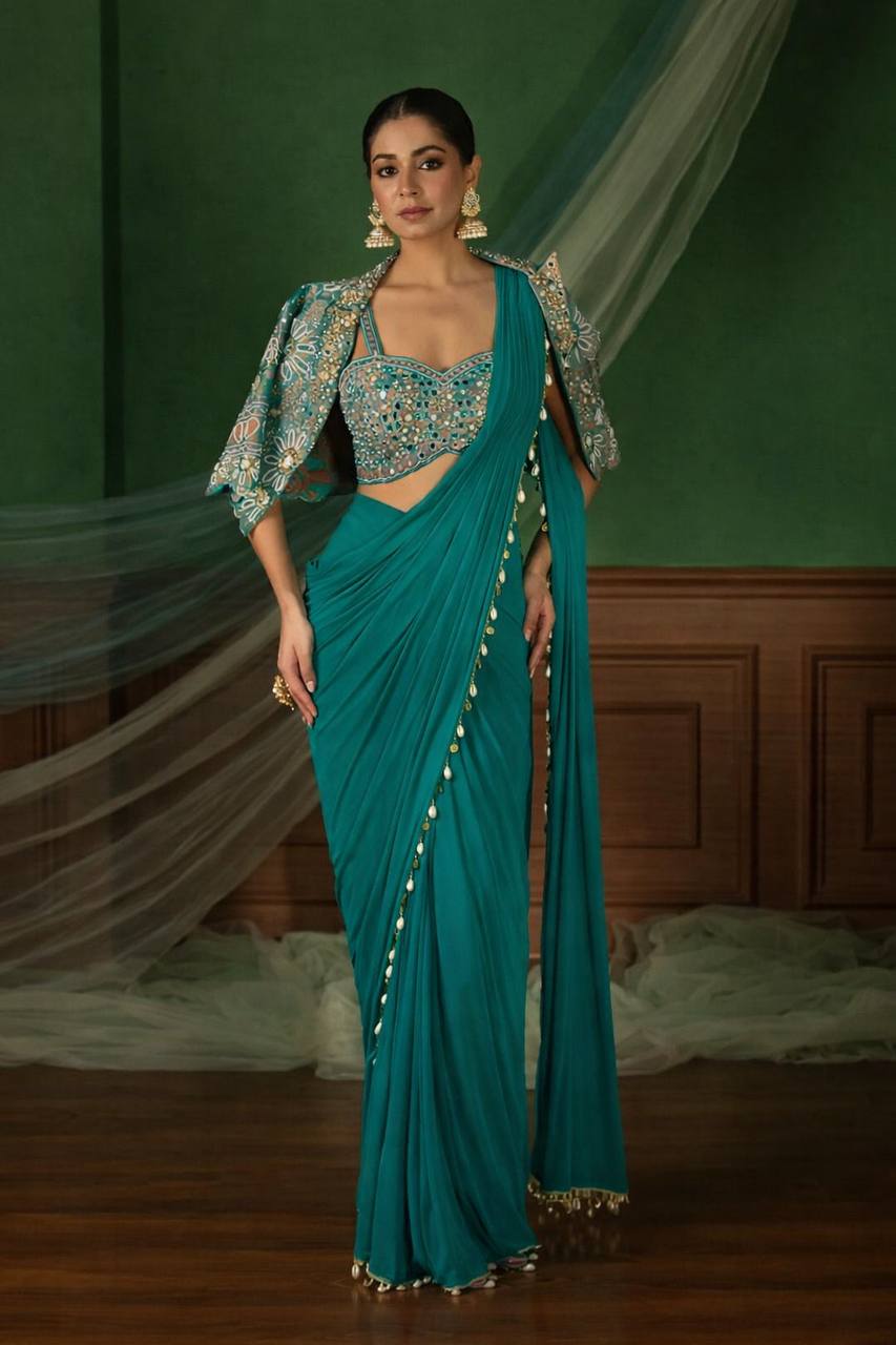 Ready-to-Wear Saree with Matching Jacket & Blouse