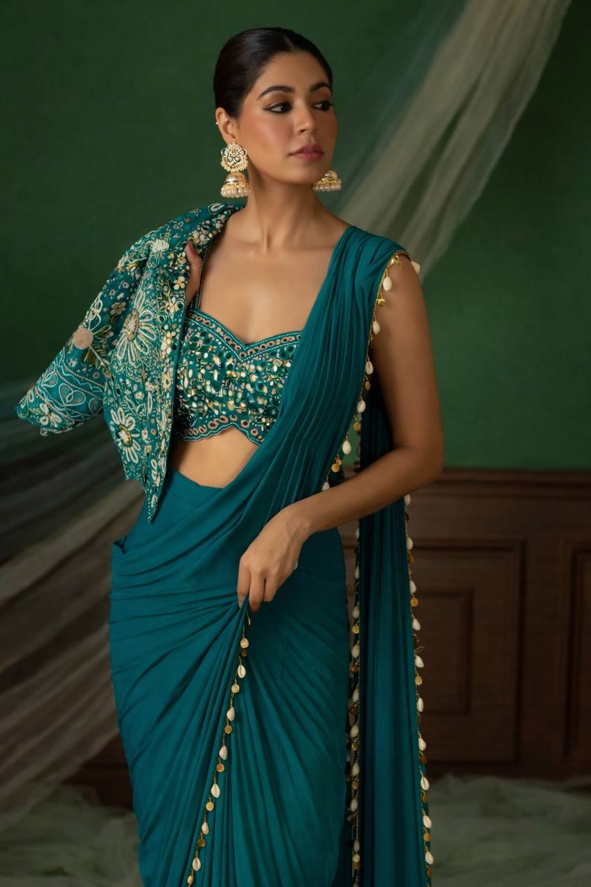 Ready-to-Wear Saree with Matching Jacket & Blouse