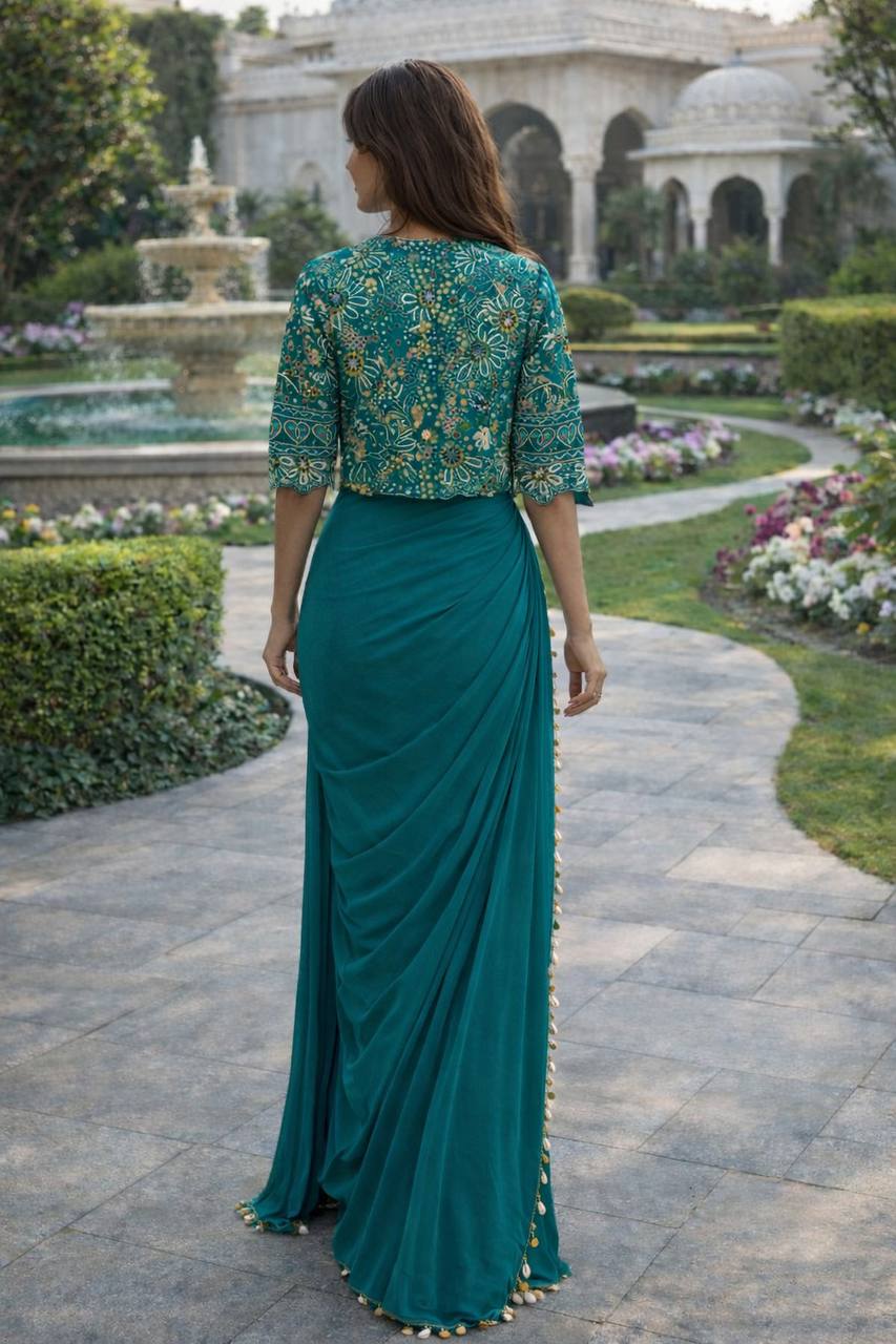 Ready-to-Wear Saree with Matching Jacket & Blouse
