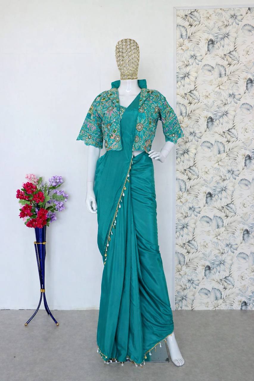 Ready-to-Wear Saree with Matching Jacket & Blouse