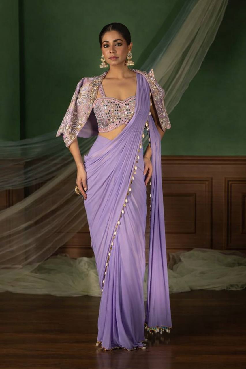 Ready-to-Wear Saree with Matching Jacket & Blouse