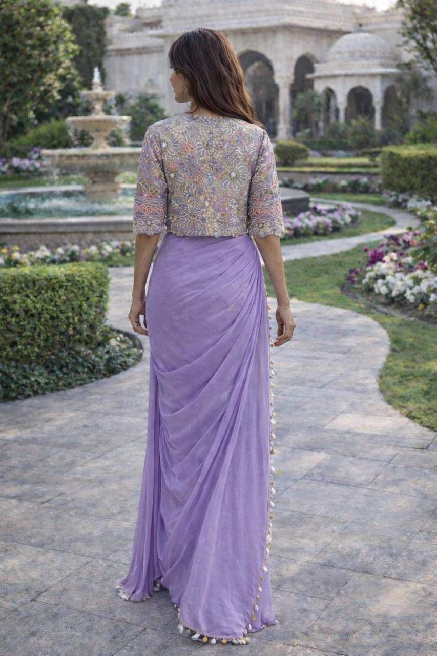 Ready-to-Wear Saree with Matching Jacket & Blouse