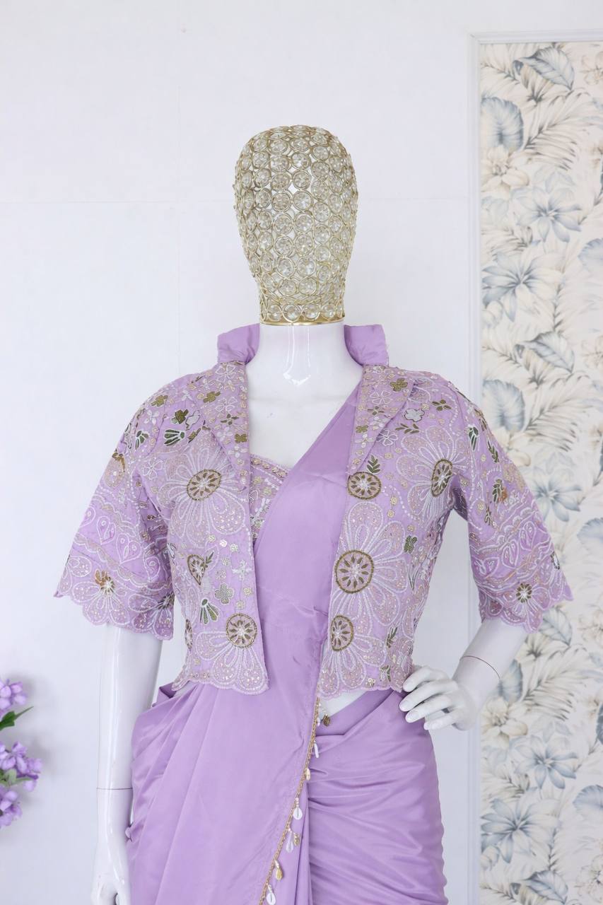 Ready-to-Wear Saree with Matching Jacket & Blouse