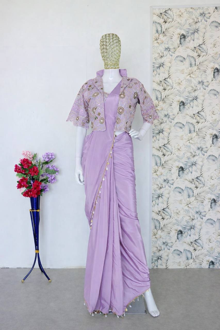 Ready-to-Wear Saree with Matching Jacket & Blouse