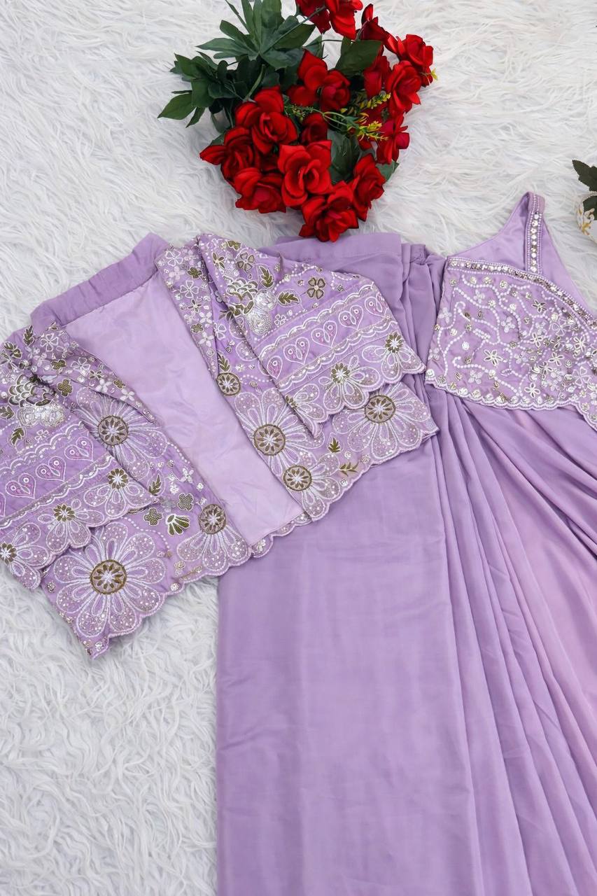 Ready-to-Wear Saree with Matching Jacket & Blouse