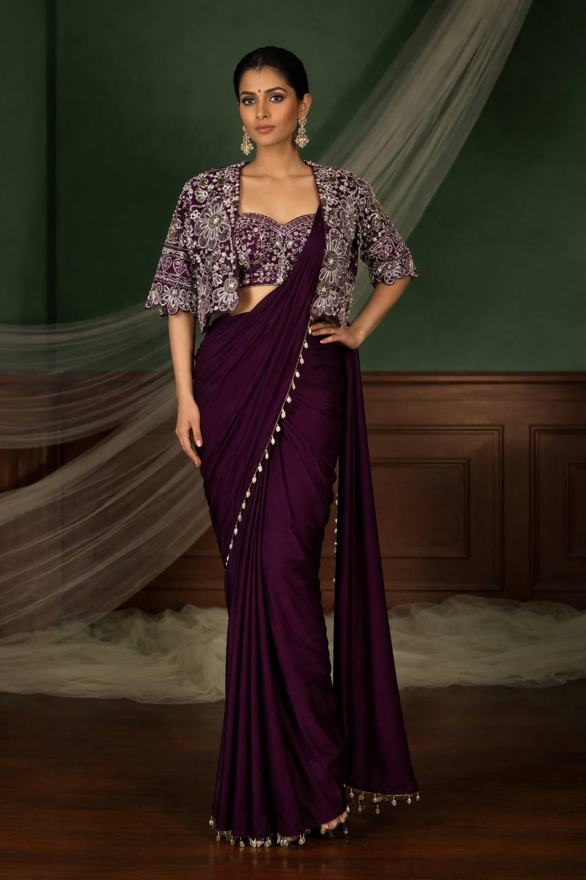 Ready-to-Wear Saree with Matching Jacket & Blouse