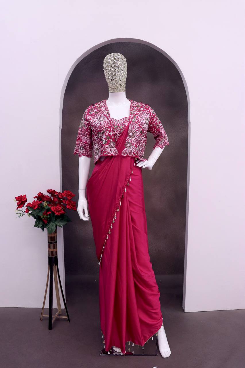 Ready-to-Wear Saree with Matching Jacket & Blouse