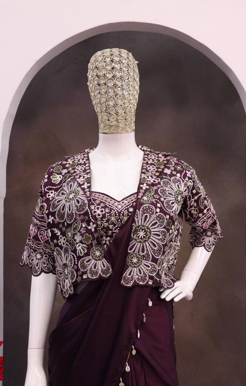 Ready-to-Wear Saree with Matching Jacket & Blouse