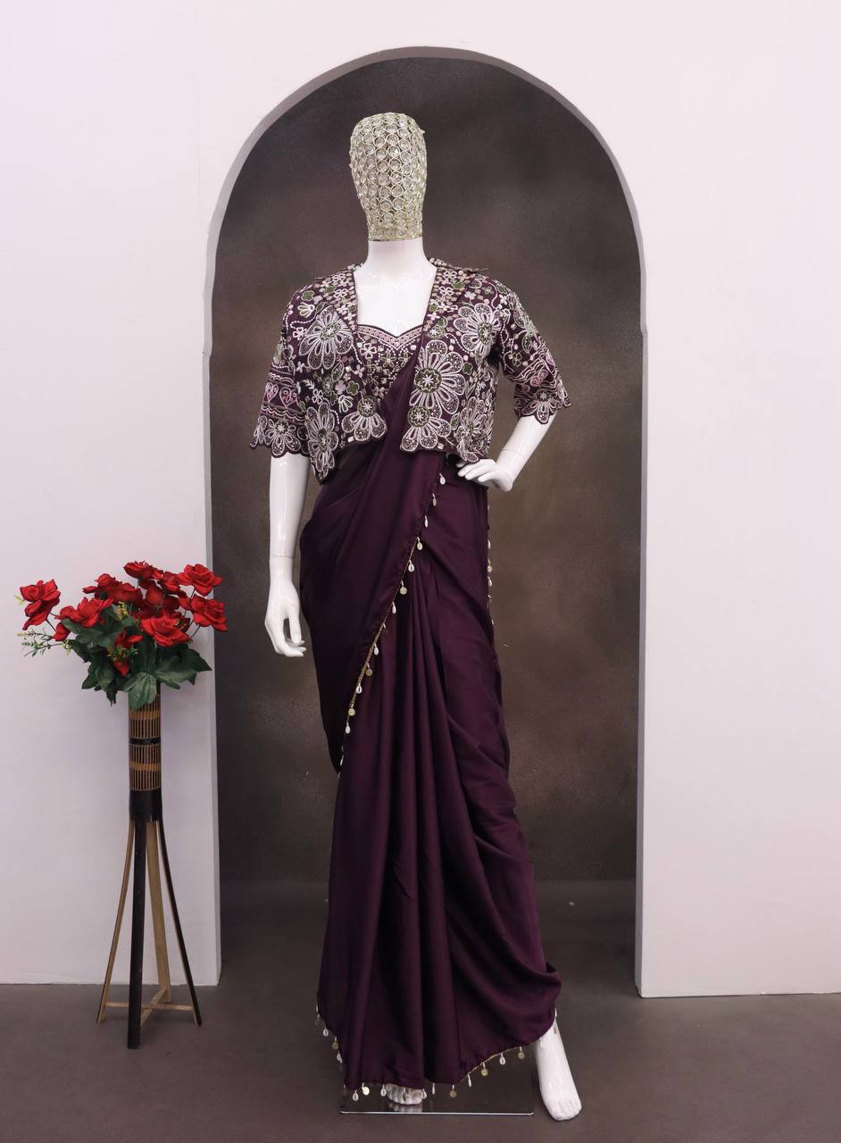 Ready-to-Wear Saree with Matching Jacket & Blouse