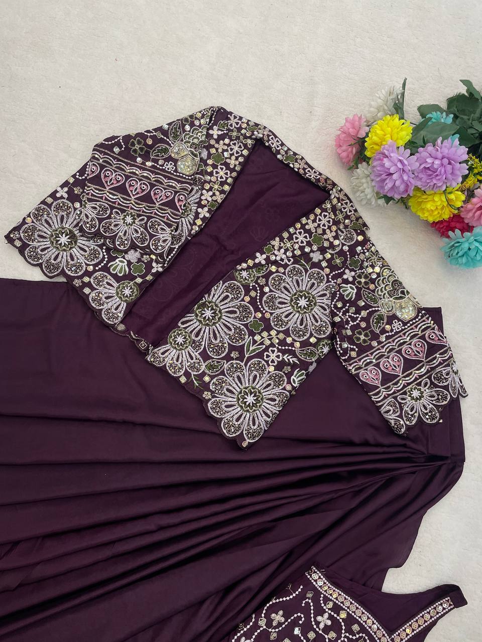 Ready-to-Wear Saree with Matching Jacket & Blouse
