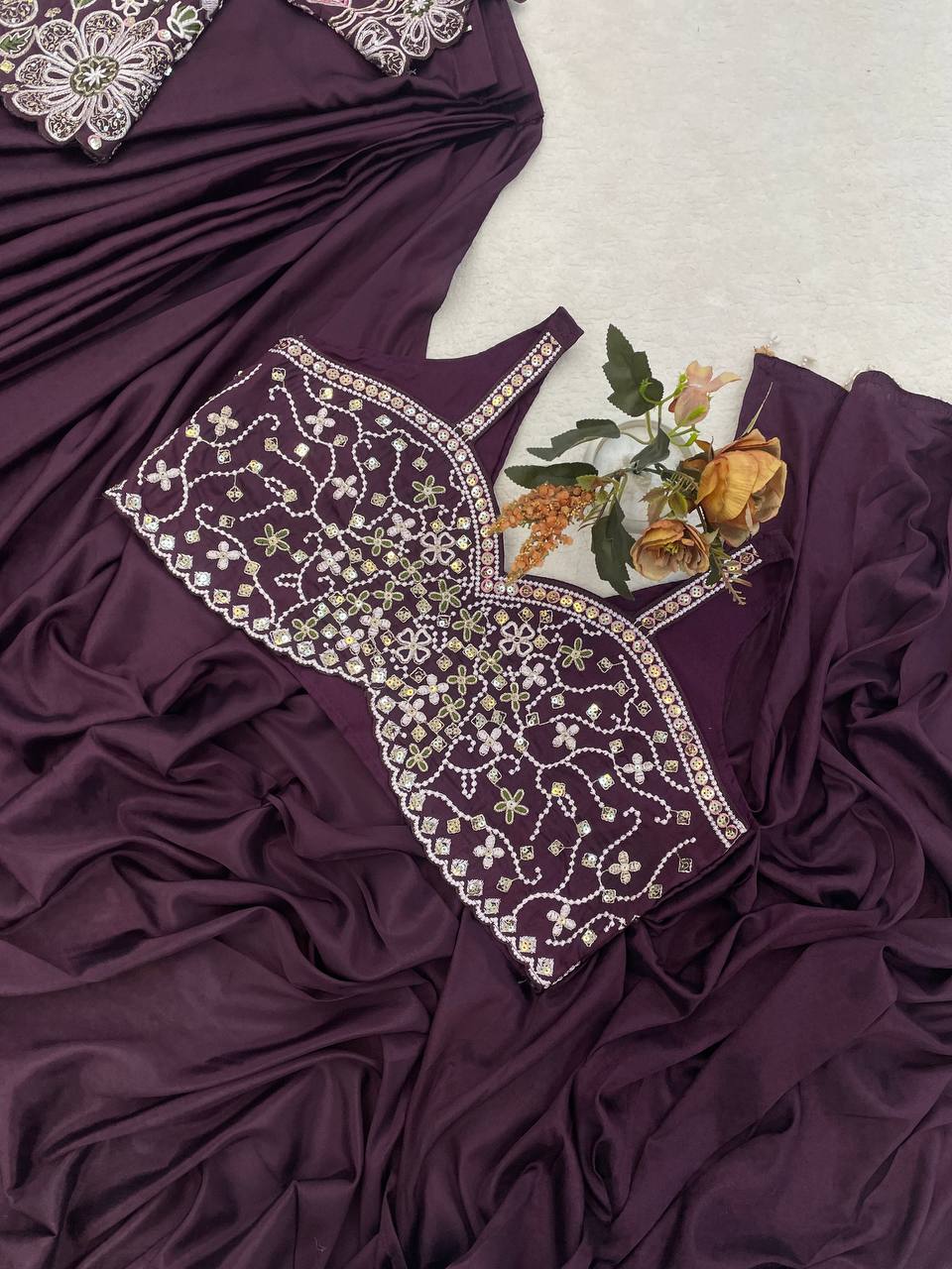 Ready-to-Wear Saree with Matching Jacket & Blouse