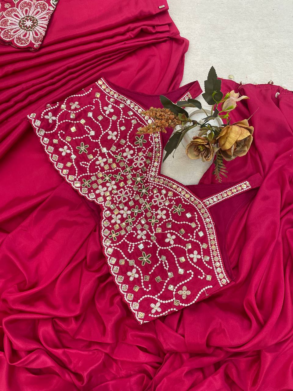 Ready-to-Wear Saree with Matching Jacket & Blouse