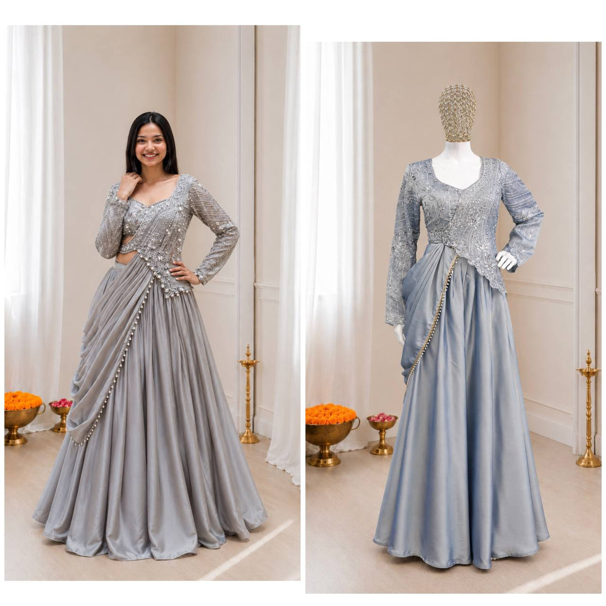 Rangoli Silk Embroidered Lehenga Set