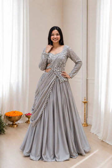 Rangoli Silk Embroidered Lehenga Set