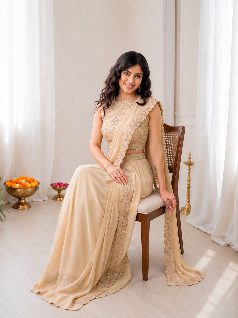 Premium Star Georgette Lehenga with Attached Pallu