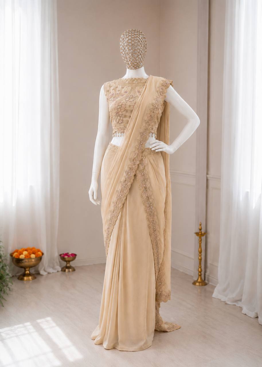 Premium Star Georgette Lehenga with Attached Pallu