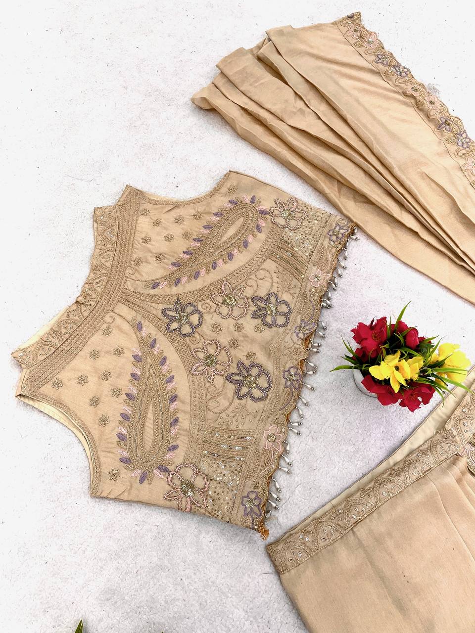 Premium Star Georgette Lehenga with Attached Pallu