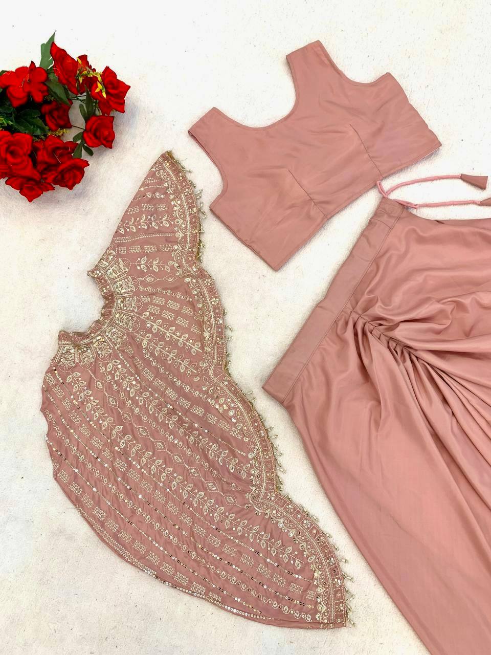 Premium Crepe Silk Koti, Dhoti & Blouse 3-Piece Set