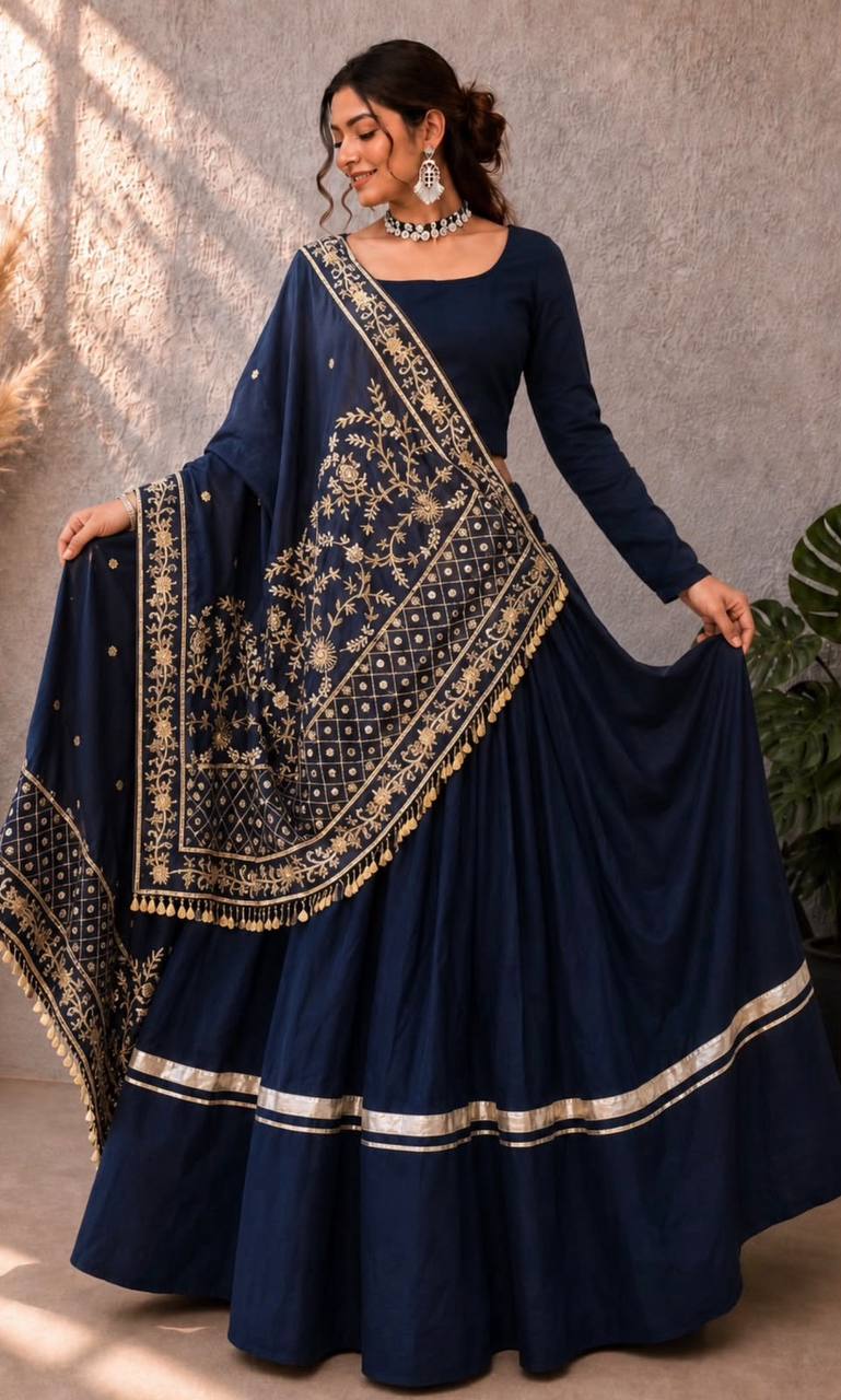 Premium Rayon Gota Patti Lehenga Set