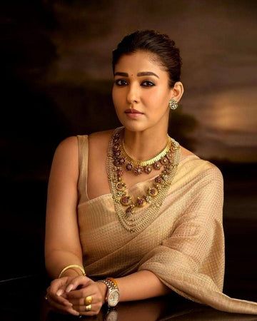 Lustrous Charm – Classic Tissue Silk Saree with a Royal Touch