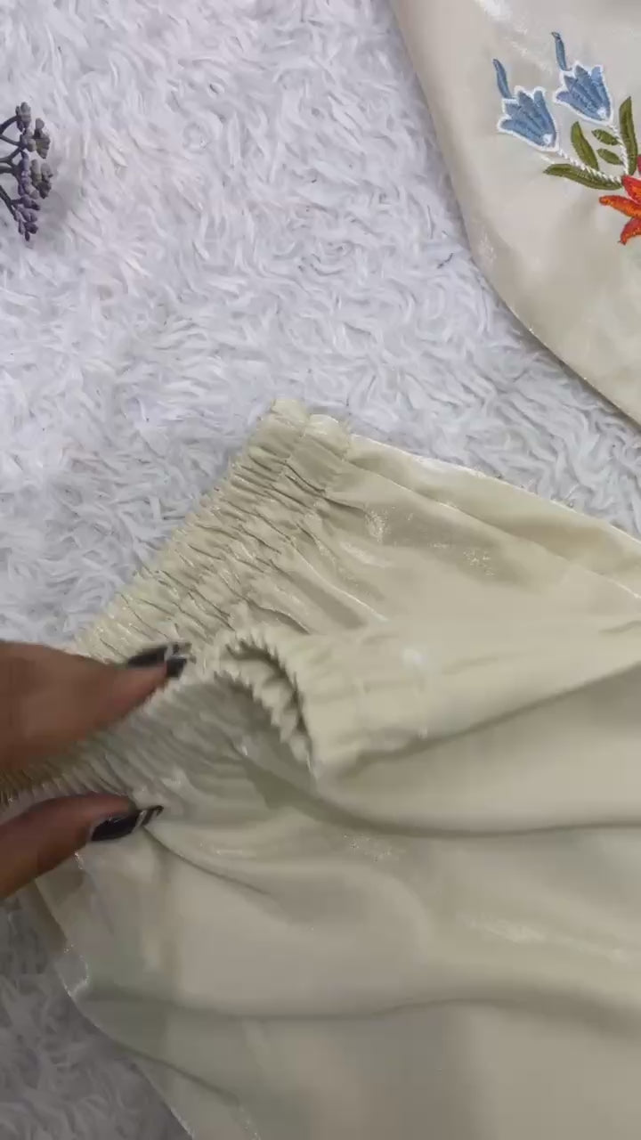 Embroidered & Heavily Worked Top With Matching Pant And Dupatta