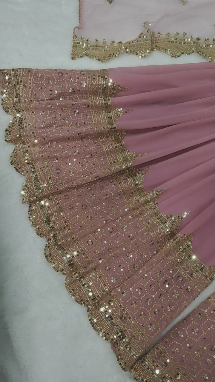 Premium Embroidered Party Wear Sharara Set