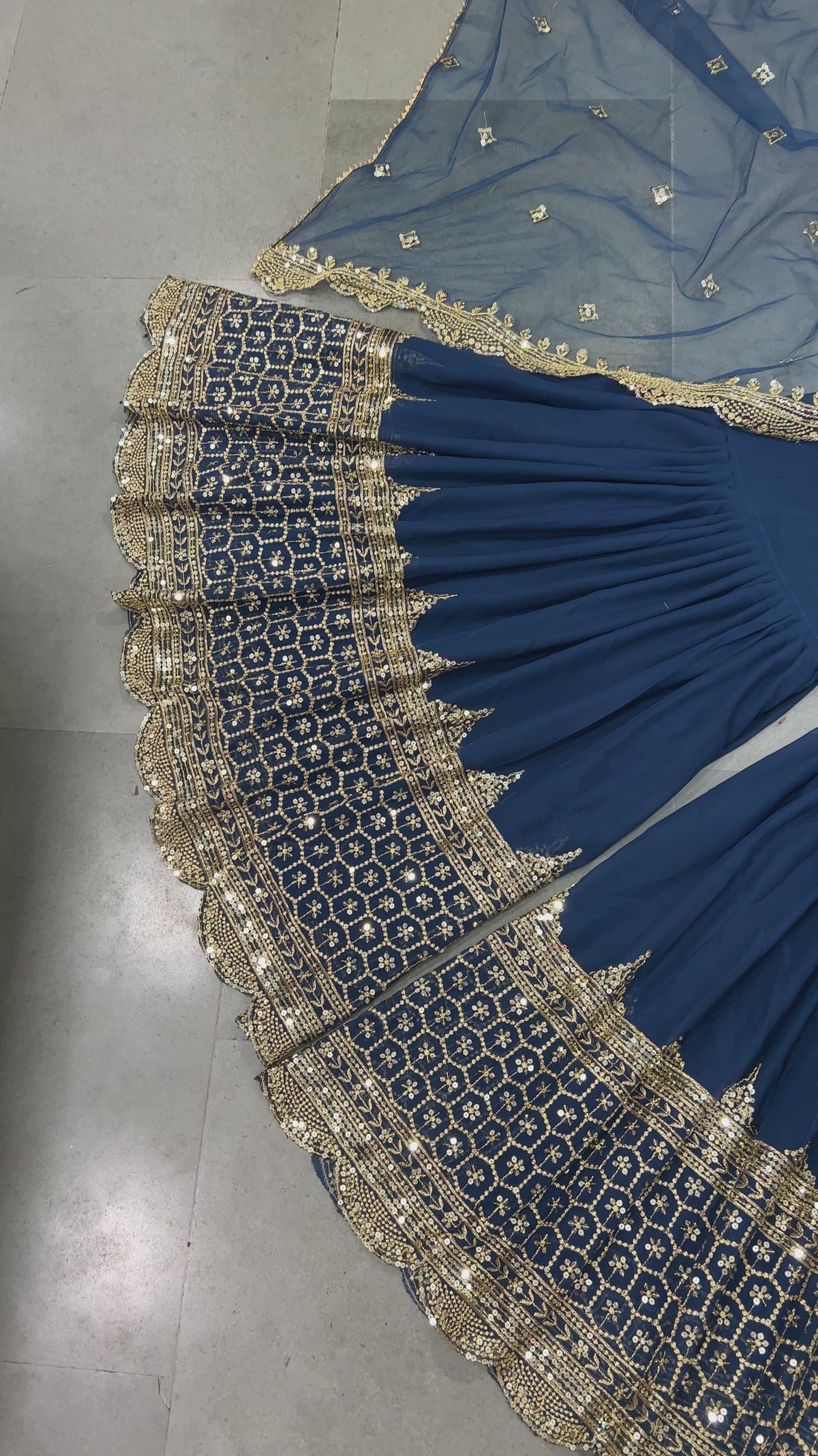Premium Embroidered Party Wear Sharara Set