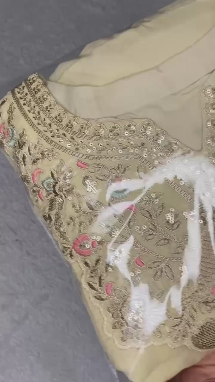 Coss Moss With Sequence Embroidery Gown
