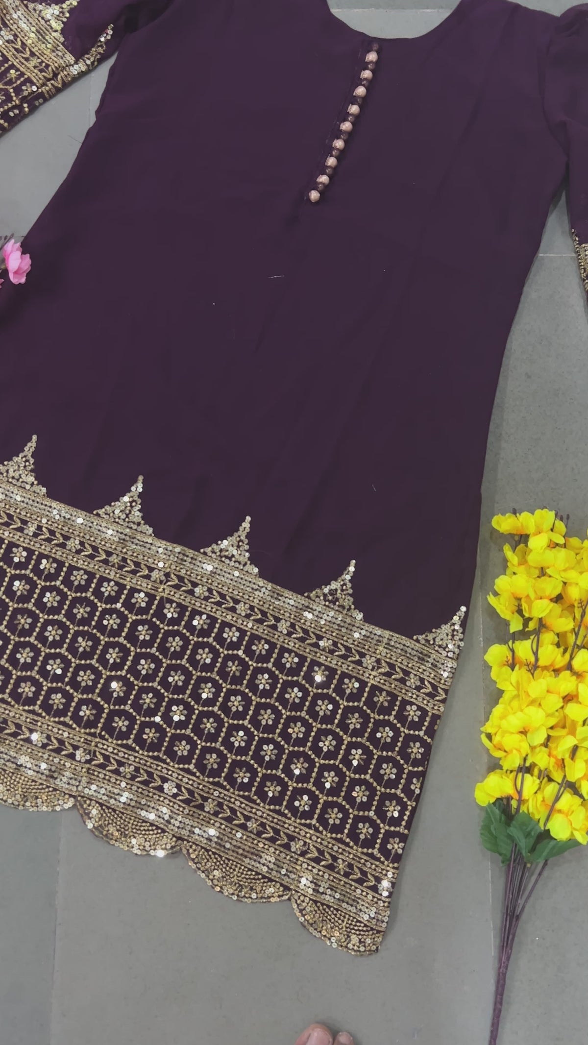 Premium Embroidered Party Wear Sharara Set