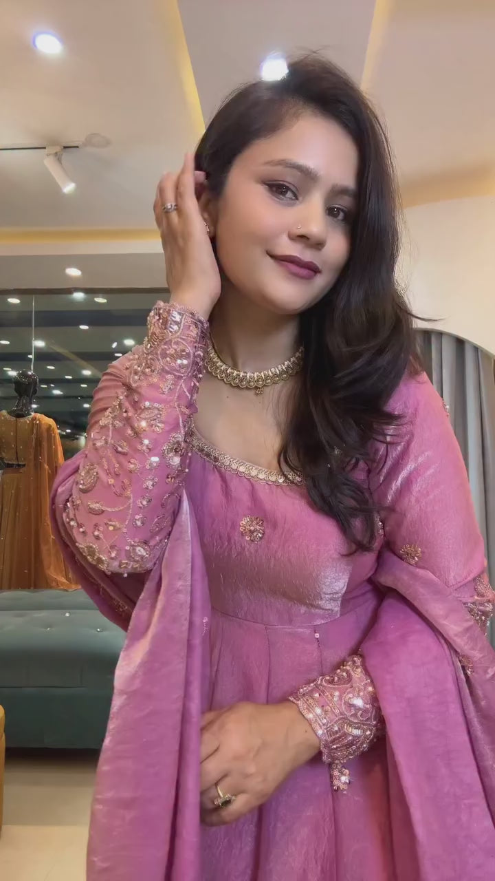 Designer Fendy Silk Gown Set – Luxury Festive Wear