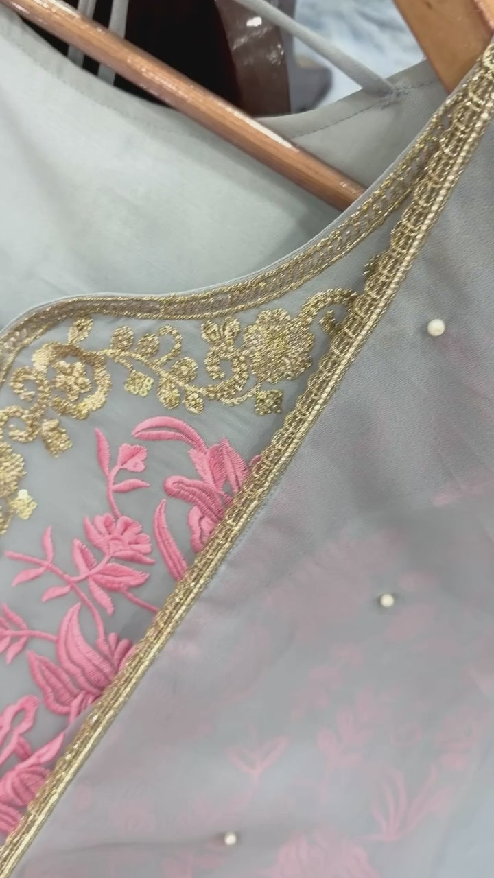 Elegant Pastel Blue Embroidered Straight Kurta & Pant Set with Dupatta