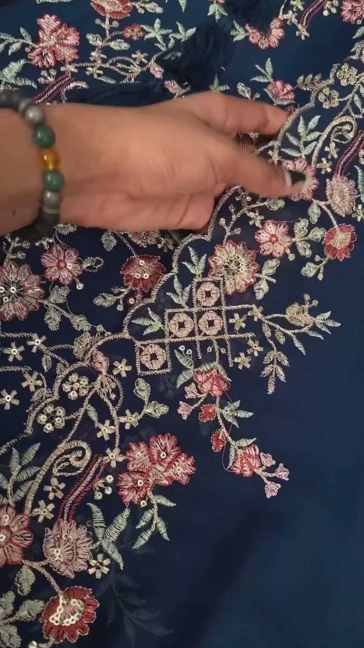 Elegant Designer Sequence Embroidered Kurta Palazzo With Shrug
