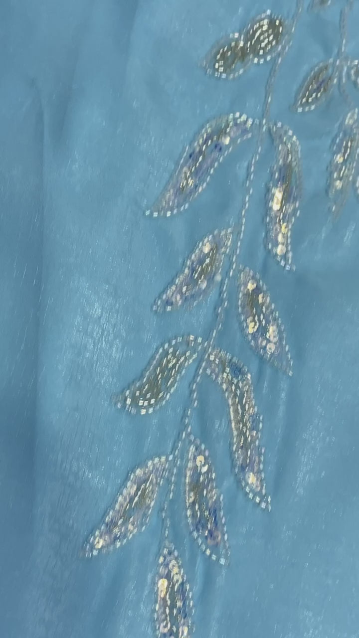 Royal Beaded Sequin Palazzo Suit Set With Designer Dupatta